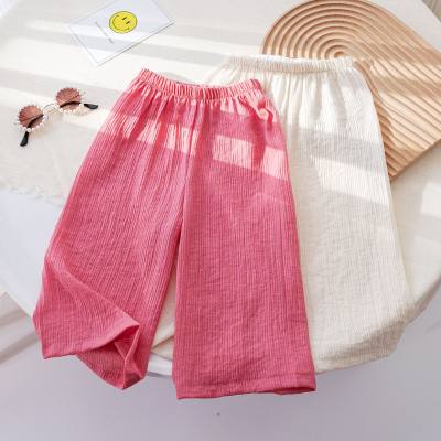 Abbigliamento per bambini ragazze estate nuovi pantaloni a gamba larga stile coreano semplici e versatili pantaloni anti-zanzara pantaloni estivi per bambini leggeri e traspiranti
