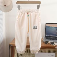 Boys and girls pants spring and autumn casual pants  White