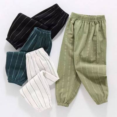 New summer children's pure cotton casual pants outer wear bloomers baby anti-mosquito pants small and medium children's thin pure cotton trousers