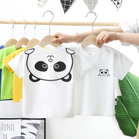 Children's short-sleeved summer new baby pure cotton girls pure cotton boys T-shirt clothes combed cotton children's clothing  White