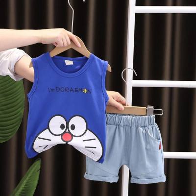 Foreign trade 2023 new summer style boys and girls cartoon animation vest set fashionable children's clothing two-piece set manufacturer wholesale