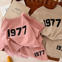 Costume d'été en pur coton pour enfants, t-shirt à manches courtes, imprimé numérique, pour garçons et filles, ensemble deux pièces pour bébé, tendance, nouvelle collection 2022  Rose