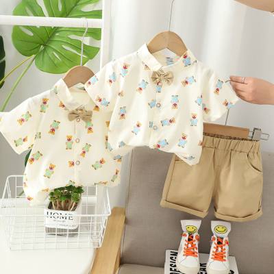 Small and medium children's clothing, children's short-sleeved suits, baby shirts, summer clothes, boys' summer suits