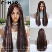 New style bangs gradient gray long straight hair chemical fiber high temperature silk wig headpiece  Style 2