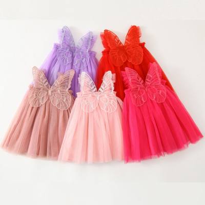Children's suspender skirt butterfly wings mesh skirt princess skirt half skirt tutu skirt girls tutu skirt vest skirt