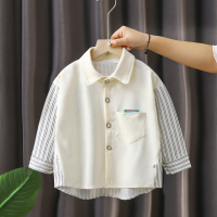Langarmshirt für Jungen, Herbst, neues Langarm-Kinder-Baby-Weiß-Shirt, kleine und mittelgroße Kinder-Herbst-Baby-Tops  Weiß