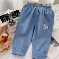Boys Tencel anti-mosquito pants children's imitation jeans thin 2023 summer new sports and leisure trousers  Multicolor