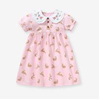 Little maven – robe de princesse pour filles, style mignon, jupe d'été en coton, pour enfants  Rose