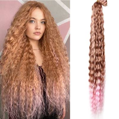 Peruca de crochê cabelo sintético onda profunda cabelo em massa 30 Polegada 120g cabelo feminino fio de alta temperatura