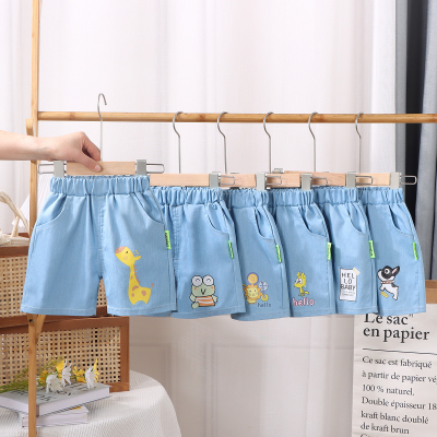2023 new children's summer jeans baby fashion outer wear thin pants boys and girls Korean casual shorts