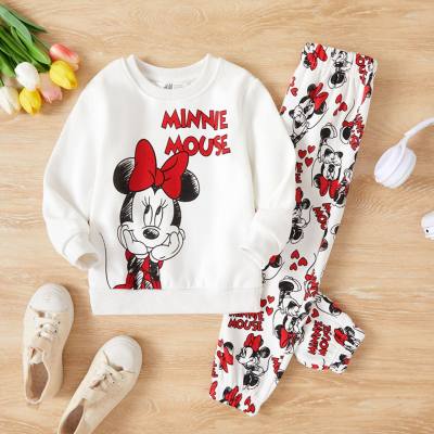 Cross-border supply of girls spring suits 2024 new style cartoon small and medium-sized children's baby sports spring and autumn two-piece suit