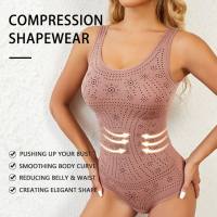 One-piece shapewear style backless sling bottoming tummy control triangle breasted body shaping tight underwear  Pink
