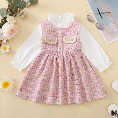 Toddler Plaid Color Block Dress