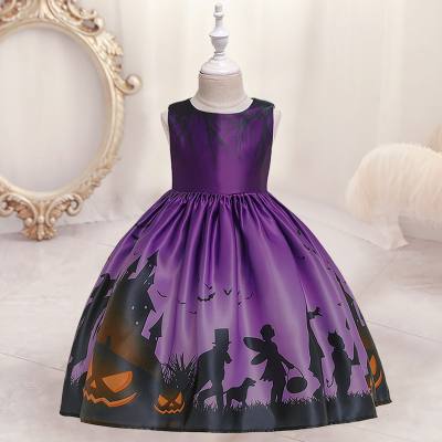Toddler Halloween Printed Sleeveless Dress