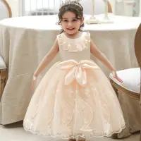 Toddler Girls Party Daily Sweet Elegant Cute Formal Dress  Champagne