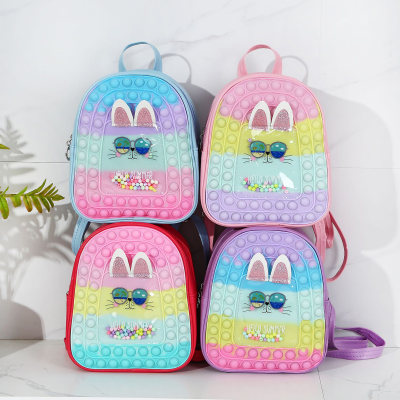 Rat control pioneer children's backpack bubble music decompression silicone bag little girl bag