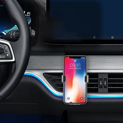Soporte para teléfono Gravity para coche en soporte para móvil con clip de montaje de salida de aire para coche