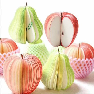 Notas adesivas criativas de maçã Notas adesivas DIY Notas adesivas de frutas Notas adesivas de pêra