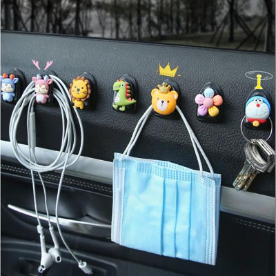Cute Car Cartoon Mini Hook, Creative Mini Car Sticky Hooks