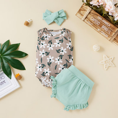 Double milled leaf vest + cotton pull-up wavy shorts