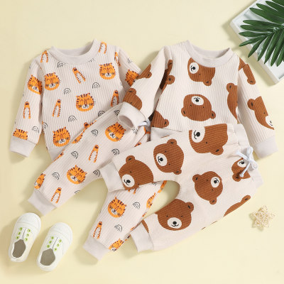 Baby Animal Tiger Bear Printed Sweater & Pants