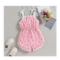 New summer baby print sling bodysuit  Pink