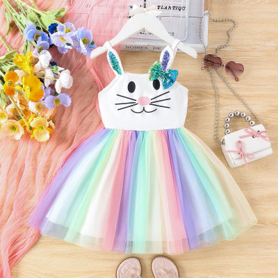 Cat Face Printed Tulle Dress