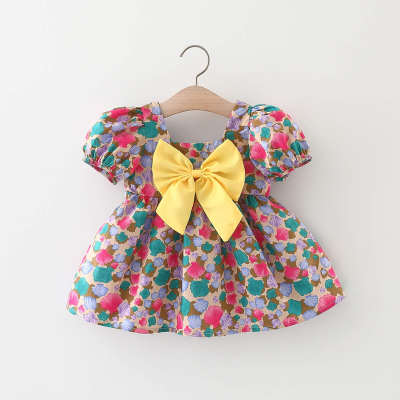 Toddler Girl Sweet Shell Bow Knot Decor Dress