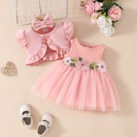 baby mesh dress suit  Pink