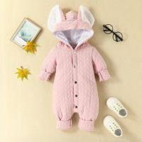 Infant And Toddler Hooded Long Jumpsuit  Pink