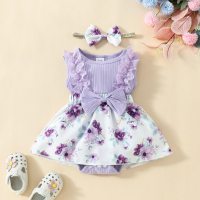 vestido de triángulo bebé  Púrpura