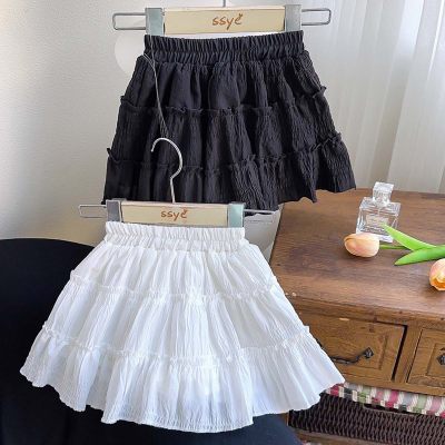 Girls cake skirt summer new style fashionable all-match pleated fungus lace a-line skirt