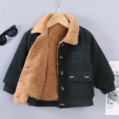 Toddler Boy Corduroy Thickened Winter Jacket