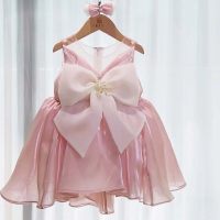 Ärmelloses Kleid mit süßem Bowknot-Dekor für Kleinkinder  Rosa