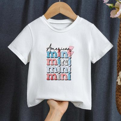 Camisetas de manga corta para niñas, camisetas informales de manga corta para niños, moda inglesa de algodón, versión coreana, novedad de verano
