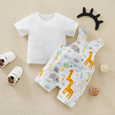 Body de 2 piezas con estampado de animales y camiseta para bebé niño