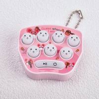Cute mini handheld whack-a-mole toy cute cartoon small pendant keychain  Pink