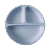 Baby Silicone Divided Suction Plate  Blue