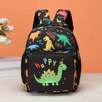 Cute Dinosaur Kindergarten Early Education Schoolbag Children Backpack  Black