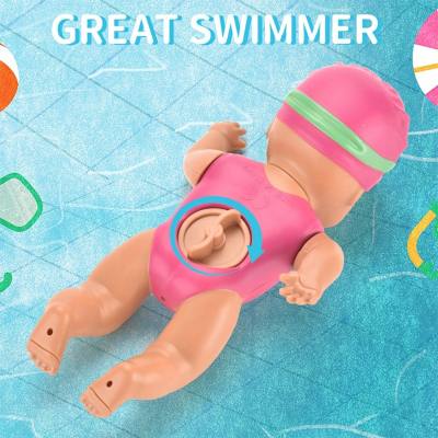 Swimming Doll, Windup 6 Inch Swimming Girl Bath Toy Bathtub Swimming Doll Clockwork Swimming Tub Toy Backstroke Freestyle Swim Toy Water Toy