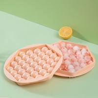 Round chessboard ice cube mold ice ball ice box ice bag ice maker artifact with lid home ice maker  Pink