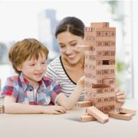 54 pcs Wooden Giant Tumble Tower Block Game  Multicolor