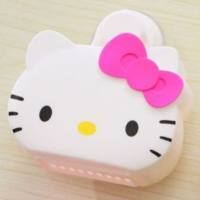 Cute cartoon tile wall nail-free storage rack toothpaste and toothbrush wall storage box  Hot Pink