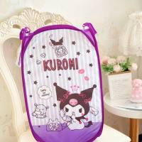 Cute Foldable Laundry Toys Tidy Clothes Socks Basket Storage Bag (Pink Kitty Cat)  Purple