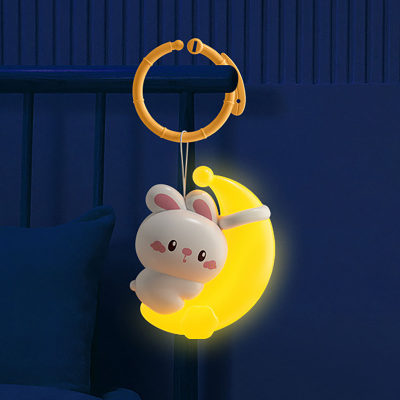 مصباح ليلي مبتكر على شكل قمر أرنب للنوم بجانب السرير للأم والطفل