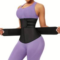 Espartilho esportivo feminino cintura emagrecimento cinto resistente ao suor ajustável reforçado esportes corpo moldar cinto de barriga  Preto