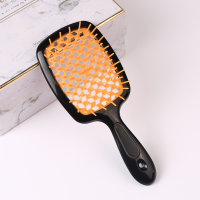 1pcs Hollow Out Hairdressing Comb Anti-Static Detangling Hair Brush Scalp Massage Hair Brush For All Hair Types  Orange