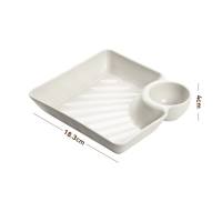Dumpling plate dipping sauce plate fried chicken plate dinner plate home creative plastic dish dumpling plate with vinegar dish  White
