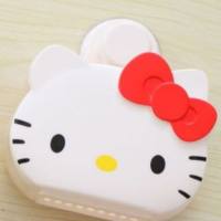 Cute cartoon tile wall nail-free storage rack toothpaste and toothbrush wall storage box  Red