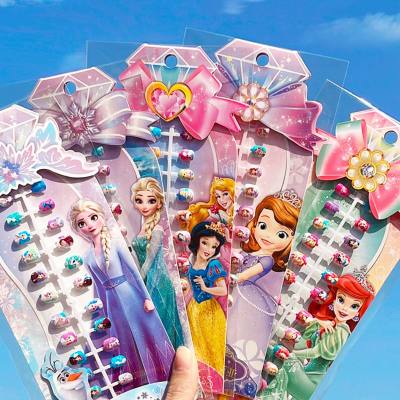 24 Pieces Ice Princess Wearable Nails, Children's Jewelry Nail Art Patches, Removable Fake Nails
